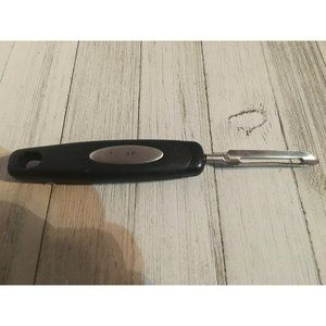 FARBERWARE Stainless Steel Peeler Corer Black Handle 7 3/4" Apple Potato Carrot